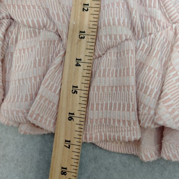 Caution To The Wind S Crop Ruffle Flitted Top Peach Cream Frilly Wrap Front Ivor - Picture 6 of 9